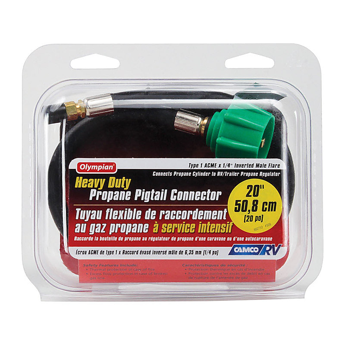 Camco 59073 20 in. L Pigtail Propane Hose Connector