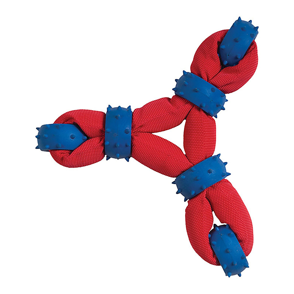 Chompers WB11457 Blue/Red Tuff Nylon Triangle with Rubber Rings Nylon/Rubber Dog Toy Large