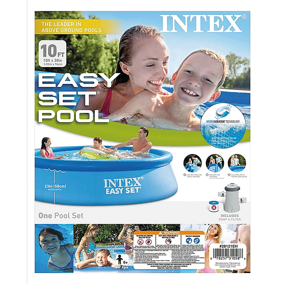 Intex 28121EH 1018 gal. Round Plastic Above Ground Pool 30 in. H x 120 in. W x 10 ft. Dia.