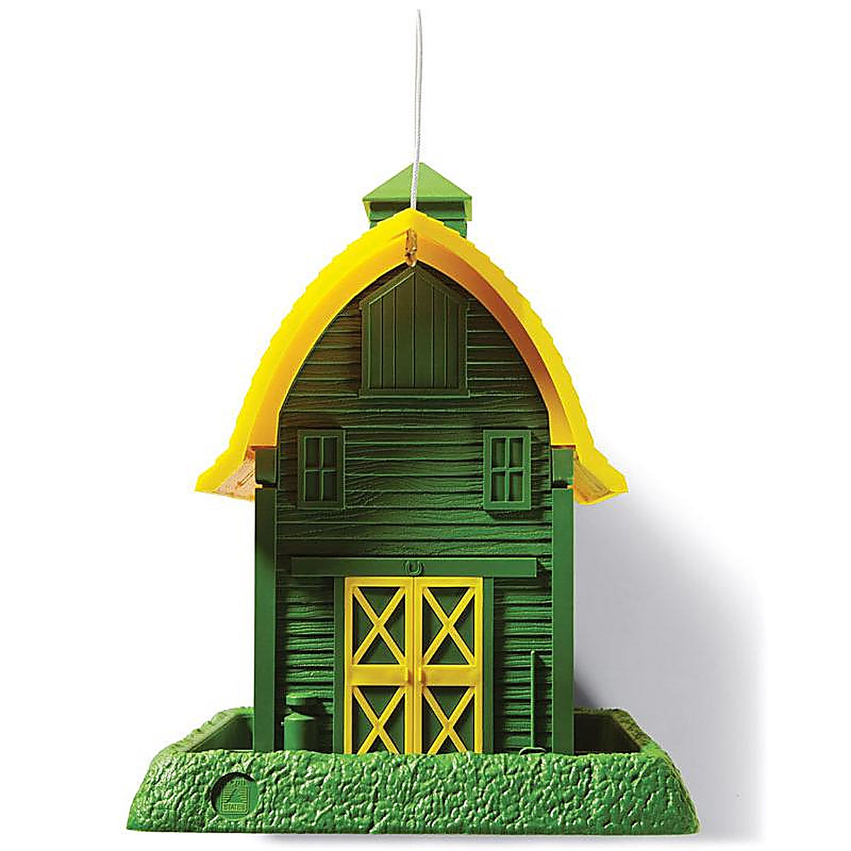 North States 9096 Green Barn Wild Bird 1 lb. Plastic Hopper Bird Feeder 4 ports