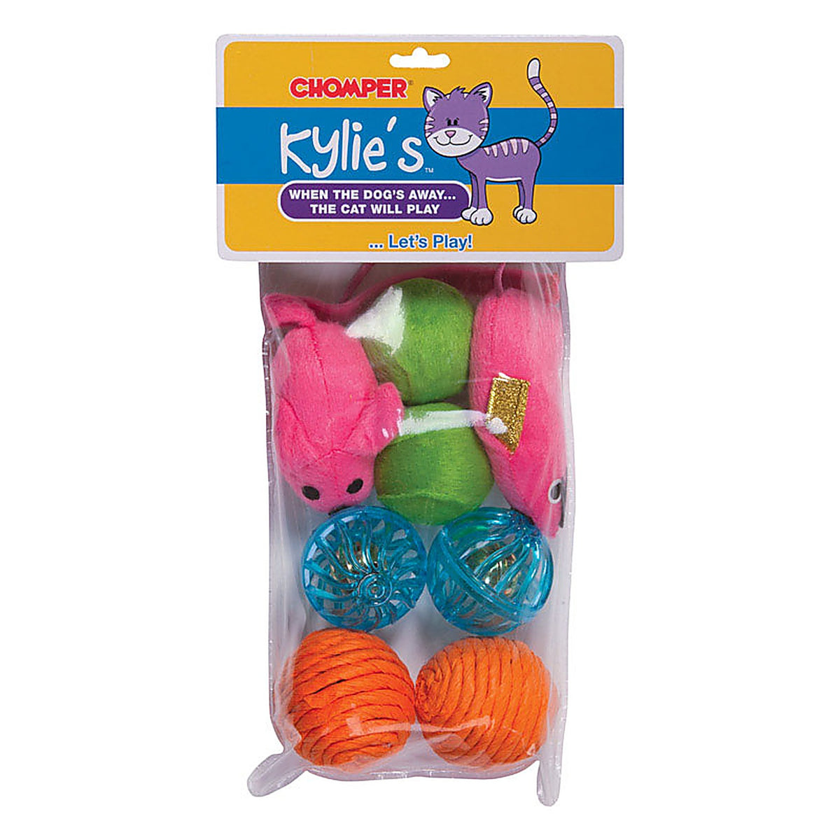 Boss Pet IDC10064 Brights Assorted Mouse and Ball Pet Toy Large 8/pc.