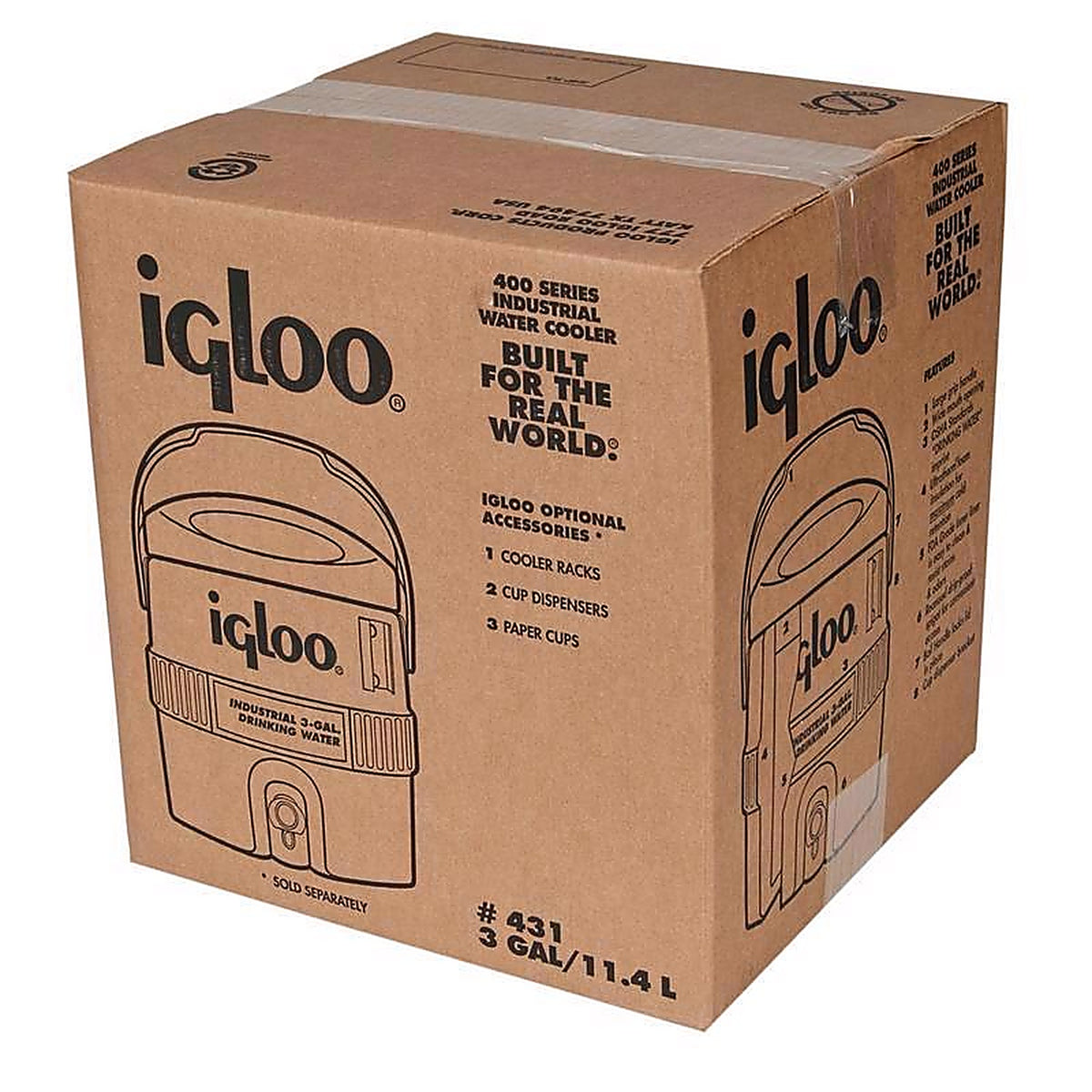Igloo 431 Industrial Water Cooler 3 gal. Red/Yellow