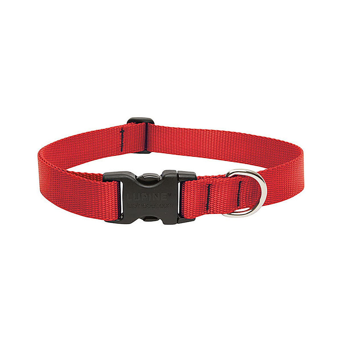 Lupine 22553 Pet Basic Solids Red Red Nylon Dog Adjustable Collar