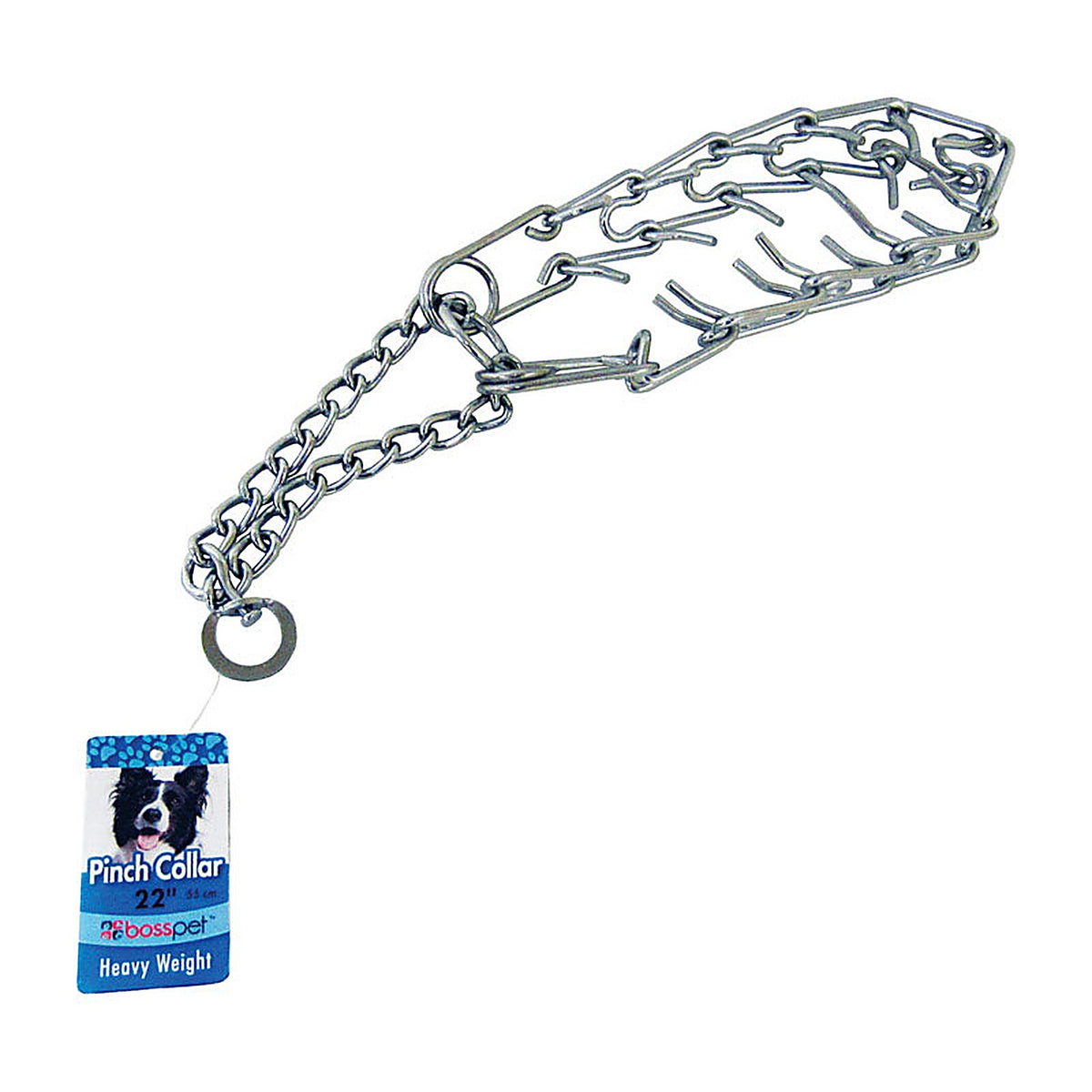 Boss Pet 12104 PDQ Silver Chain Dog Pinch Collar Medium/Large