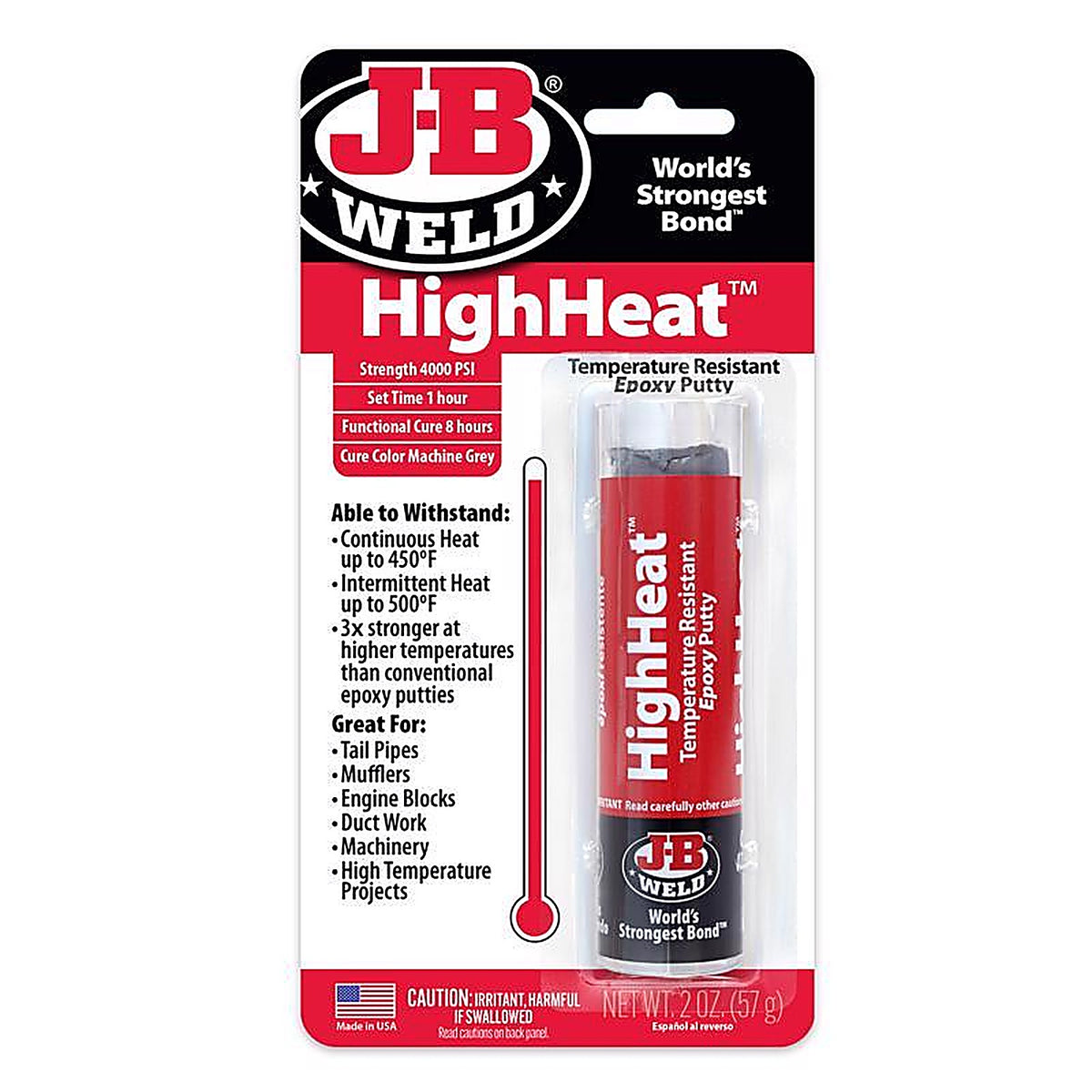 J-B Weld 8297 High Heat High Strength Automotive Epoxy Putty 2 oz.