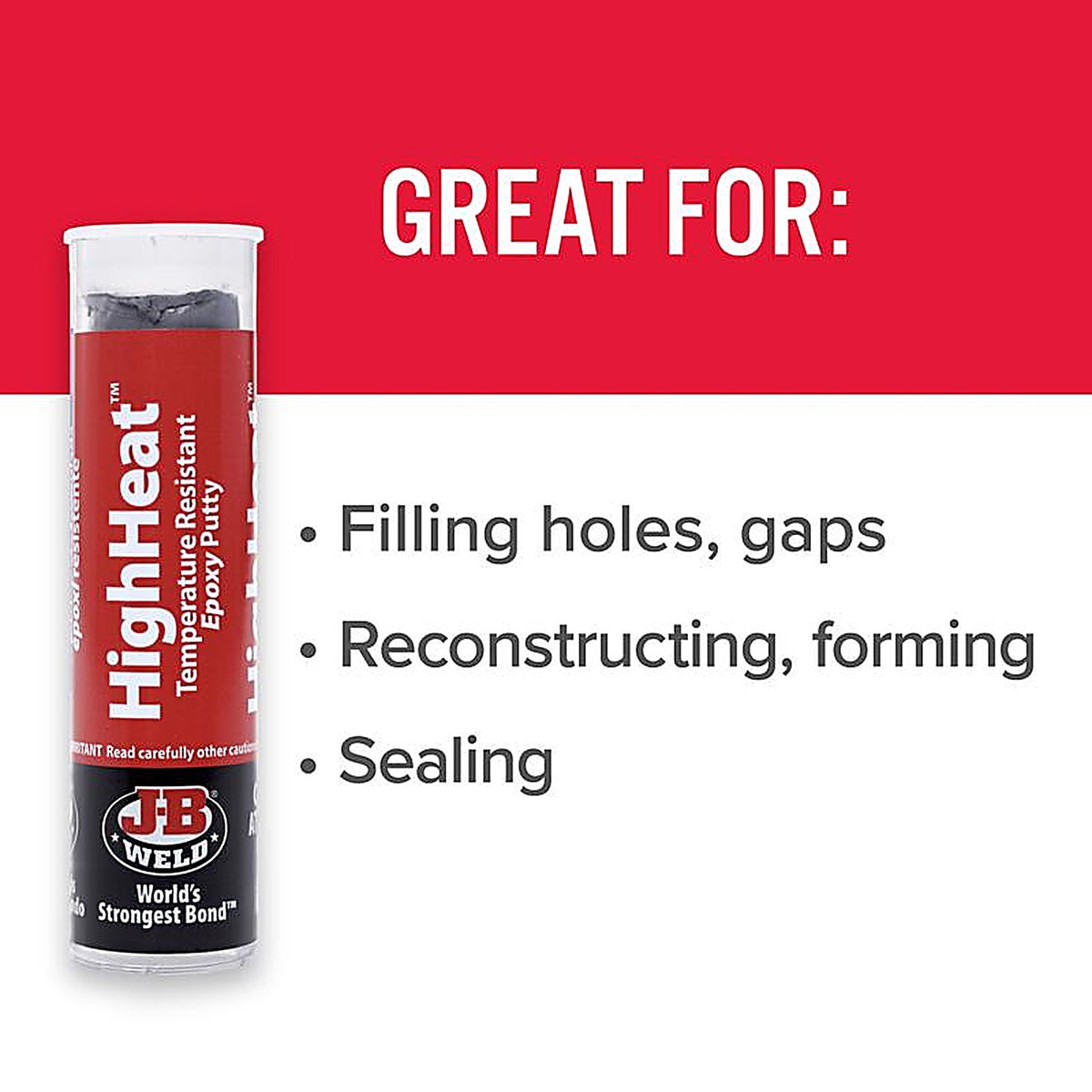 J-B Weld 8297 High Heat High Strength Automotive Epoxy Putty 2 oz.
