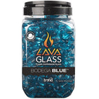 Bond 67994 Bodega Blue Gloss Glass Fire Pit Lava Glass
