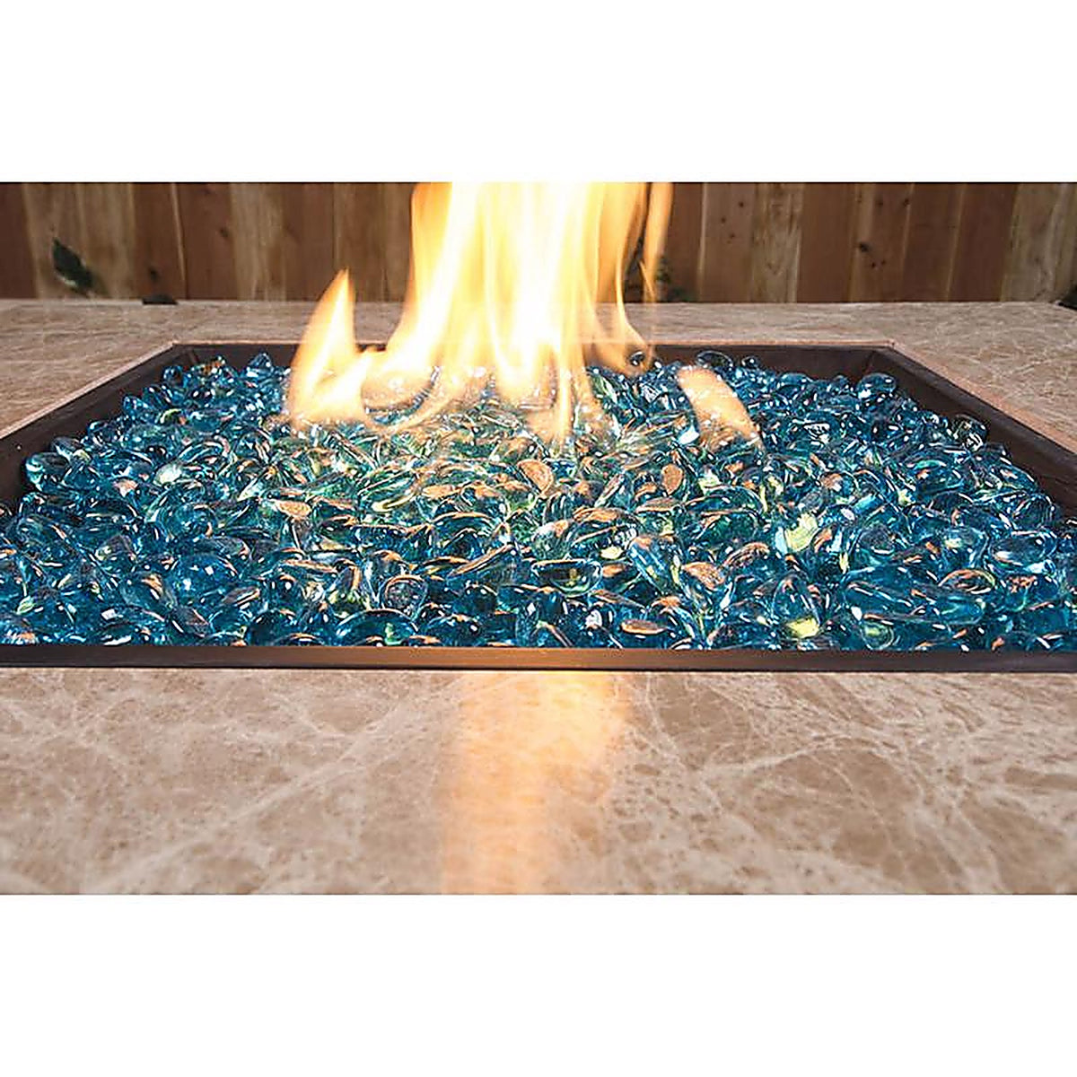 Bond 67994 Bodega Blue Gloss Glass Fire Pit Lava Glass