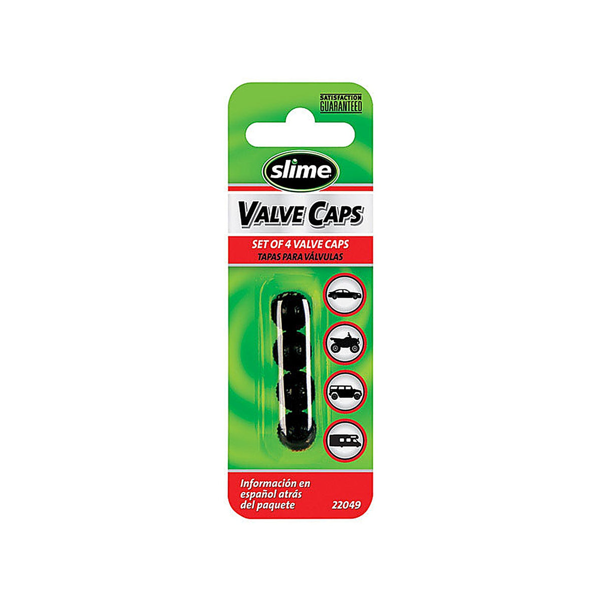 Slime 22049 Plastic Tire Valve Caps Black