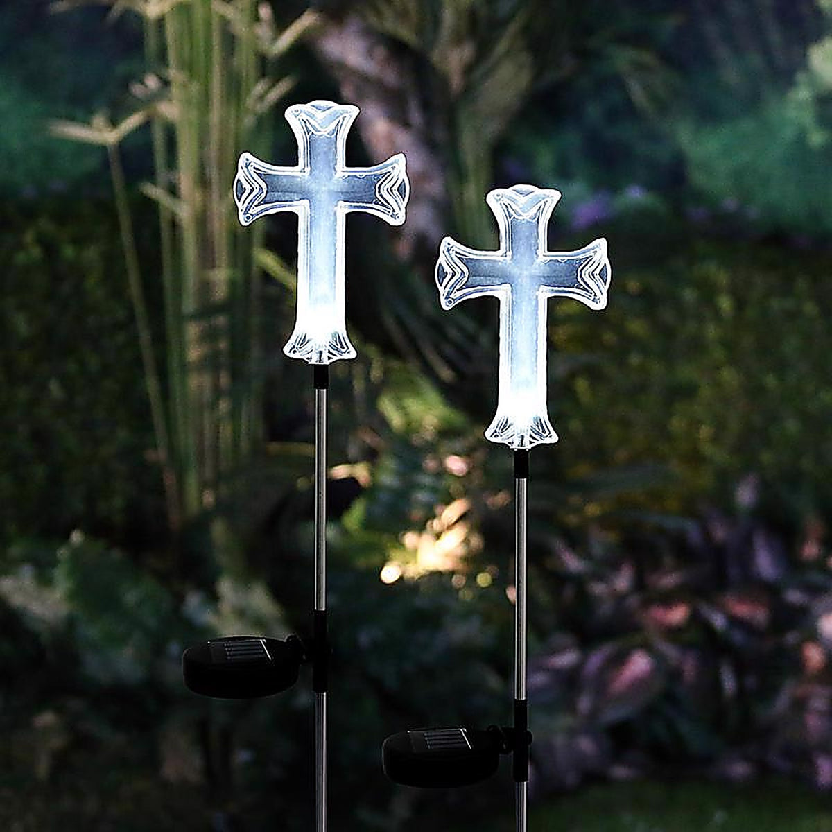 Alpine SOT162BB Plastic White 34 in. H Cross Outdoor Garden Stake