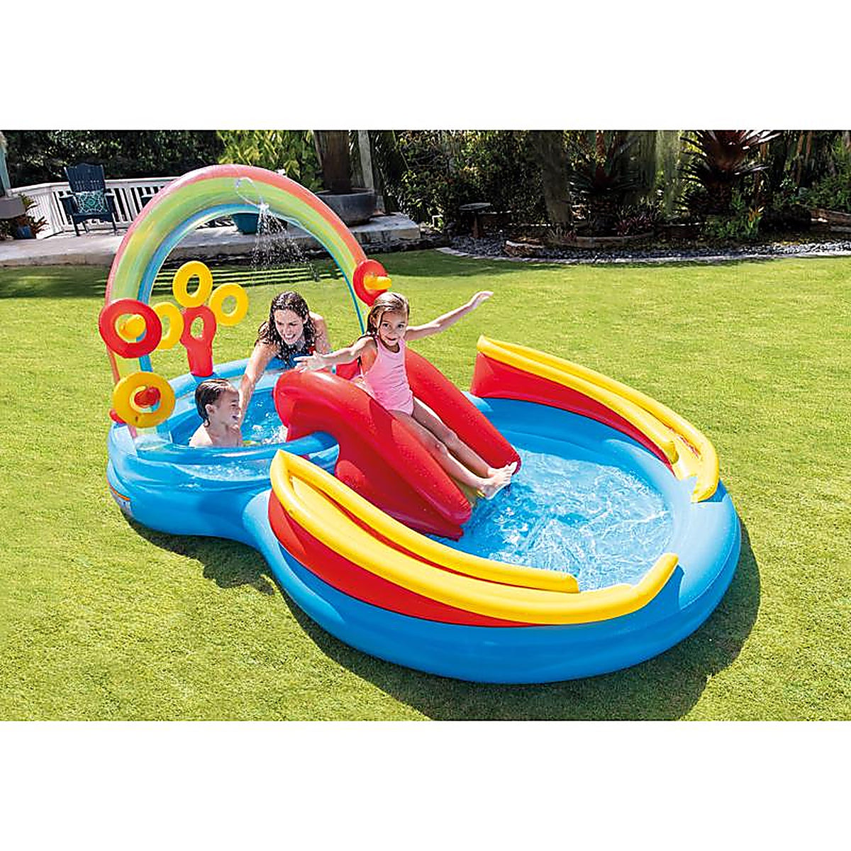 Intex 57453EP Multicolored Vinyl Inflatable Pool Rainbow Ring Play Center