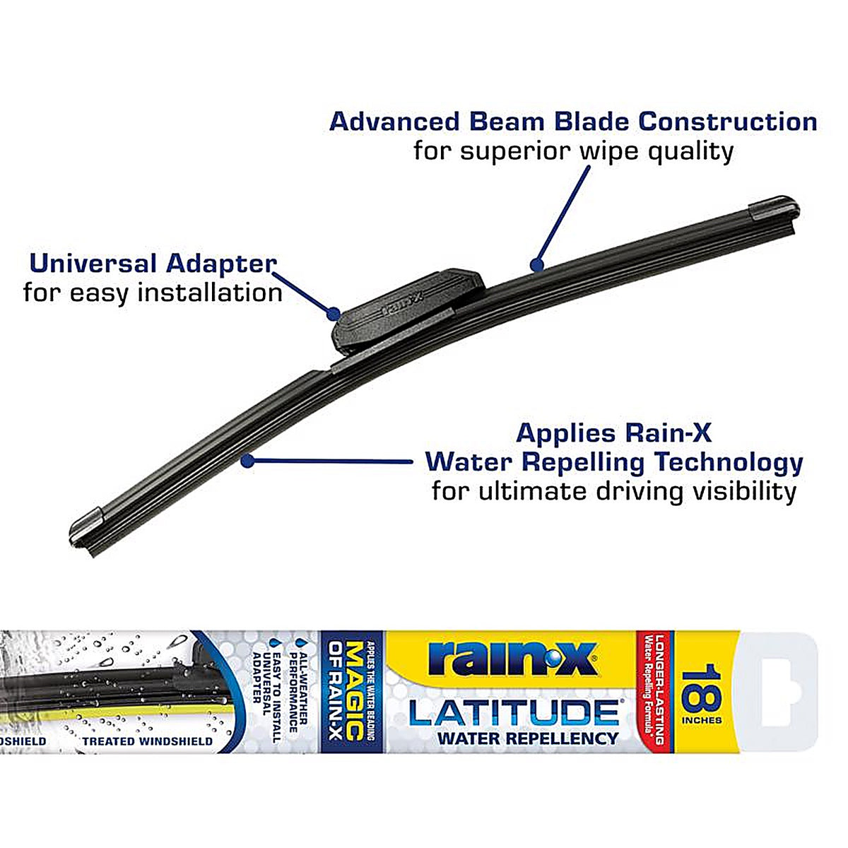 Rain-X 5079275-2 Latitude 18 in. All Season Windshield Wiper Blade