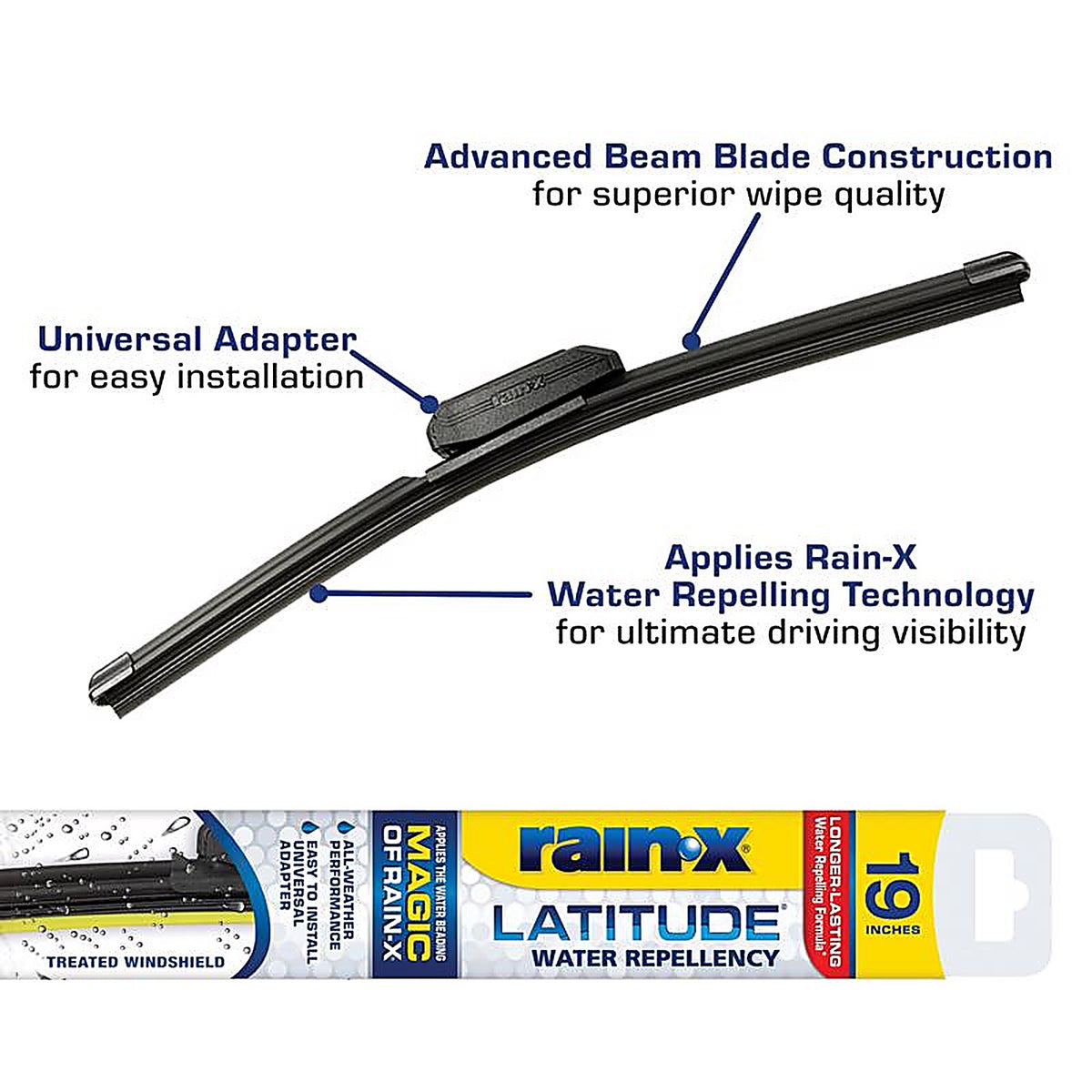 Rain-X 5079276-2 Latitude 19 in. All Season Windshield Wiper Blade