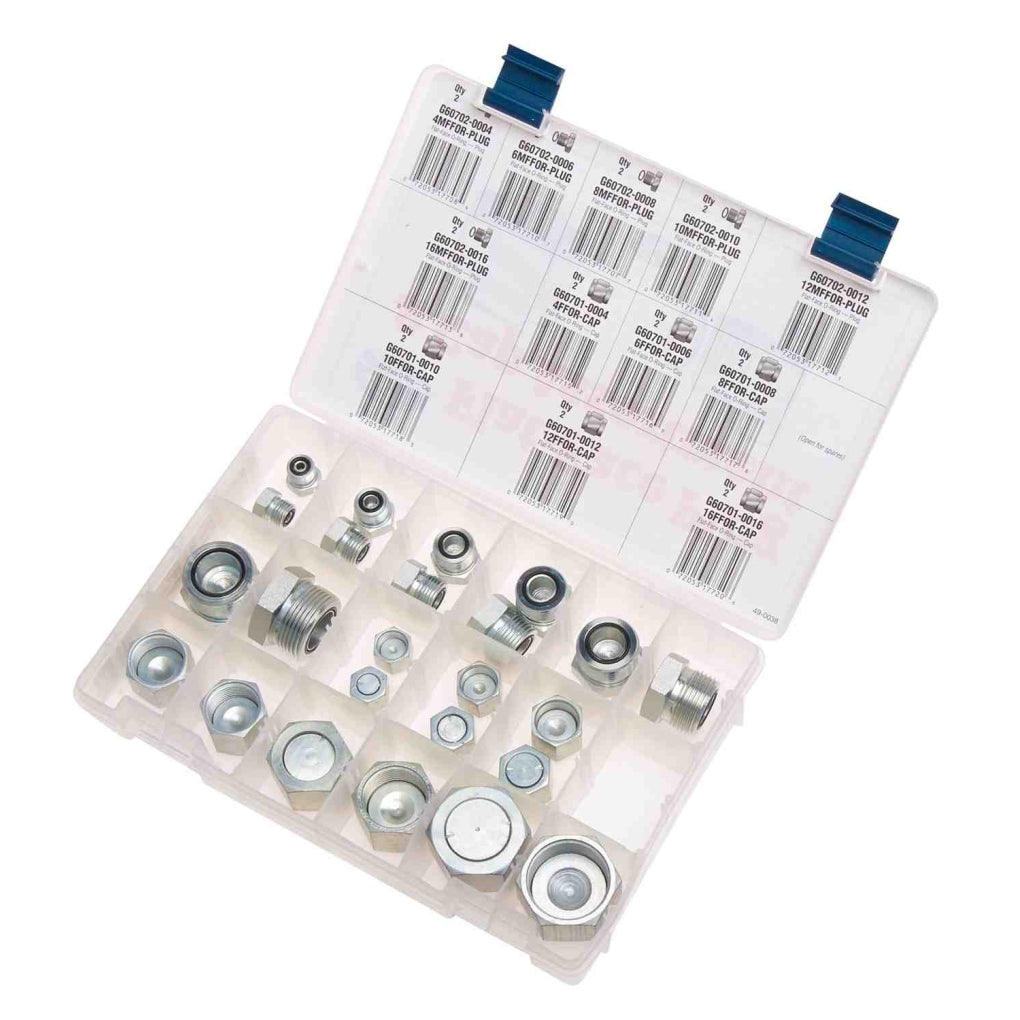 Gates 85002 Component Assortments Flat-Face (MFFOR) Plug and Cap (FFOR)