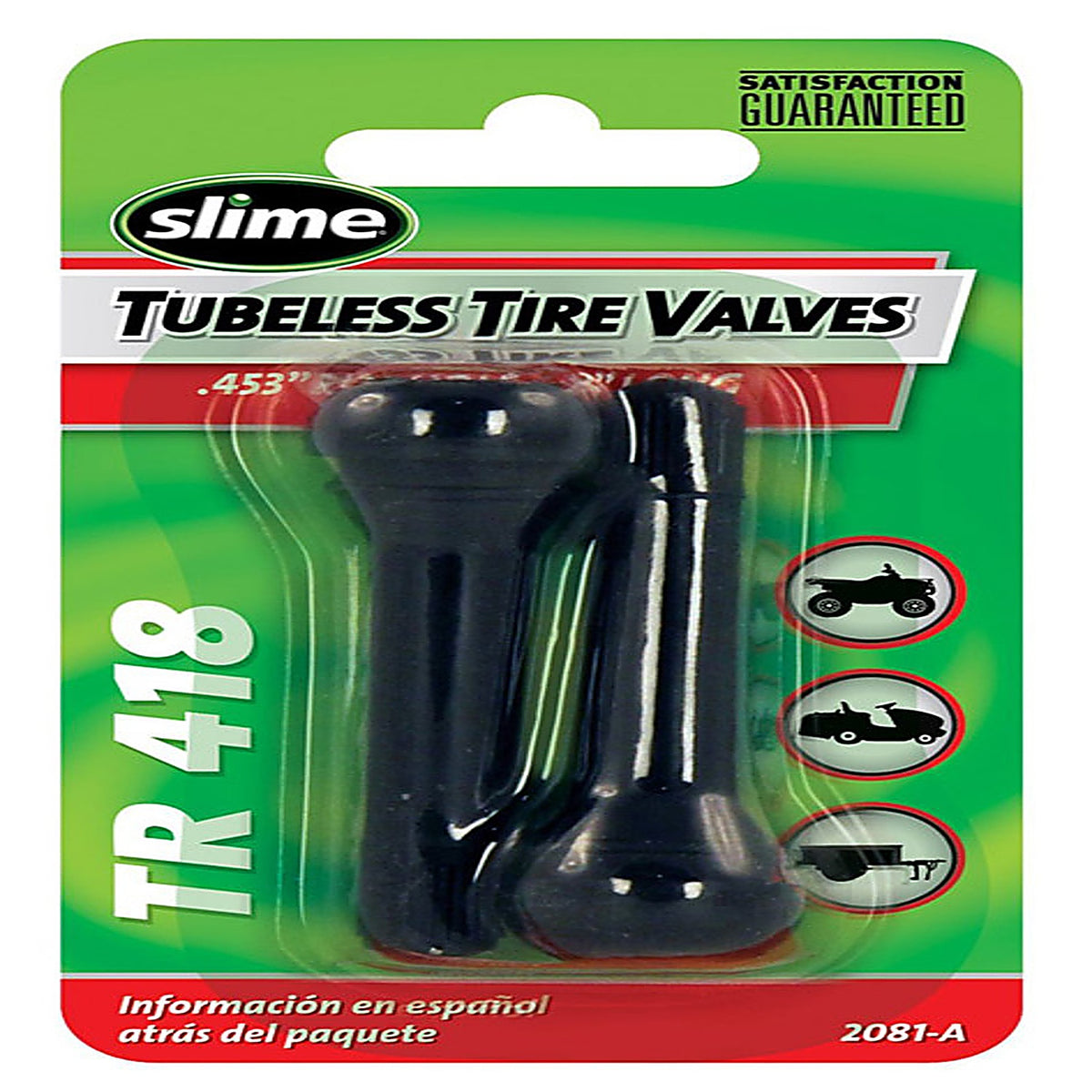 Slime 2081-A TR 418 Rubber 60 psi Tubeless Tire Valve 2/Pack