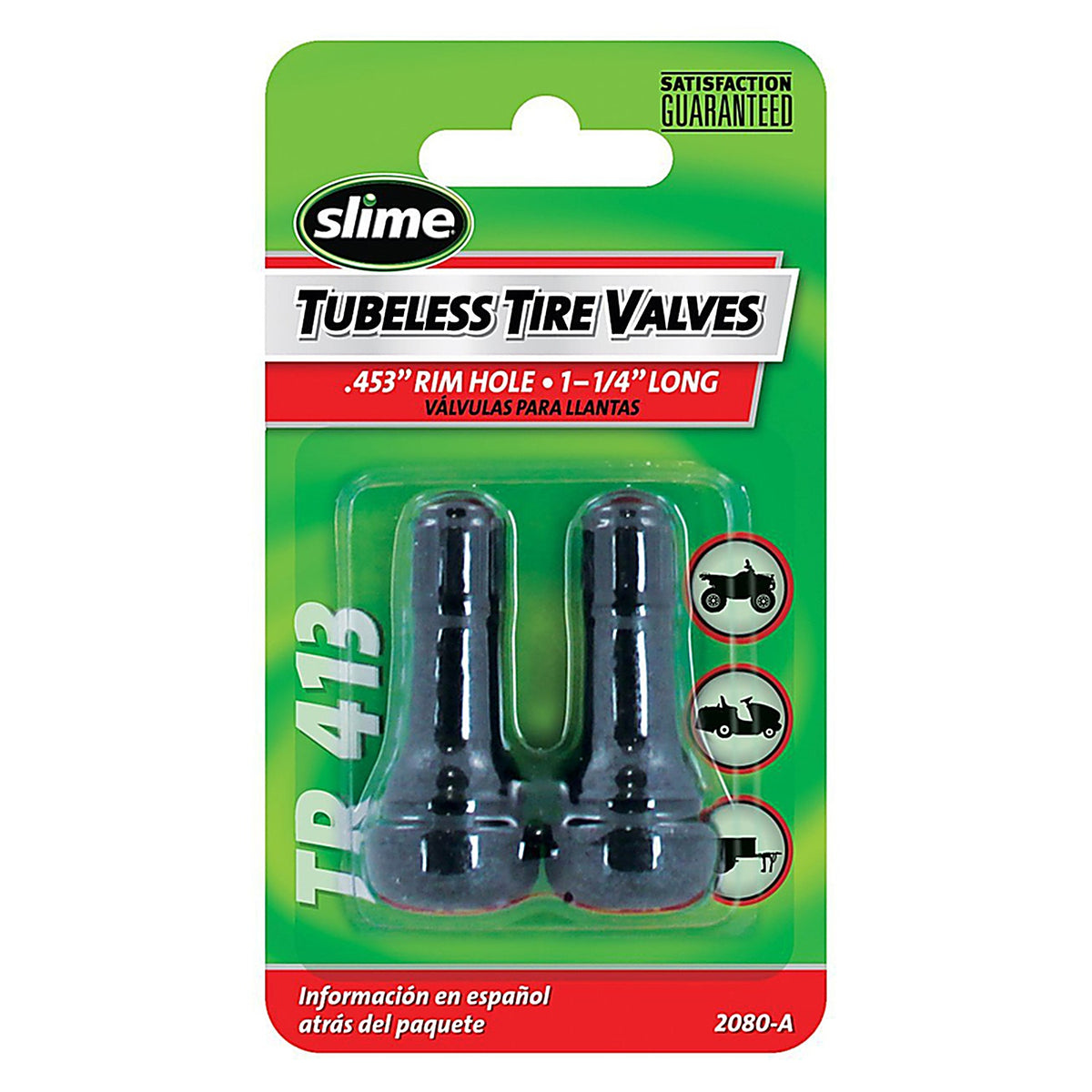 Slime 2080-A TR 413 Rubber 60 psi Tire Valve Core 2/Pack