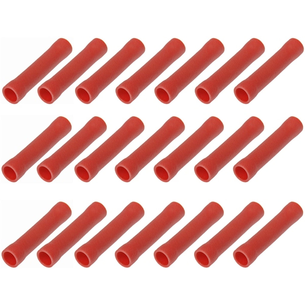 Dorman 85497 22-18 Gauge Butt Terminal, Pack Of 100, Red