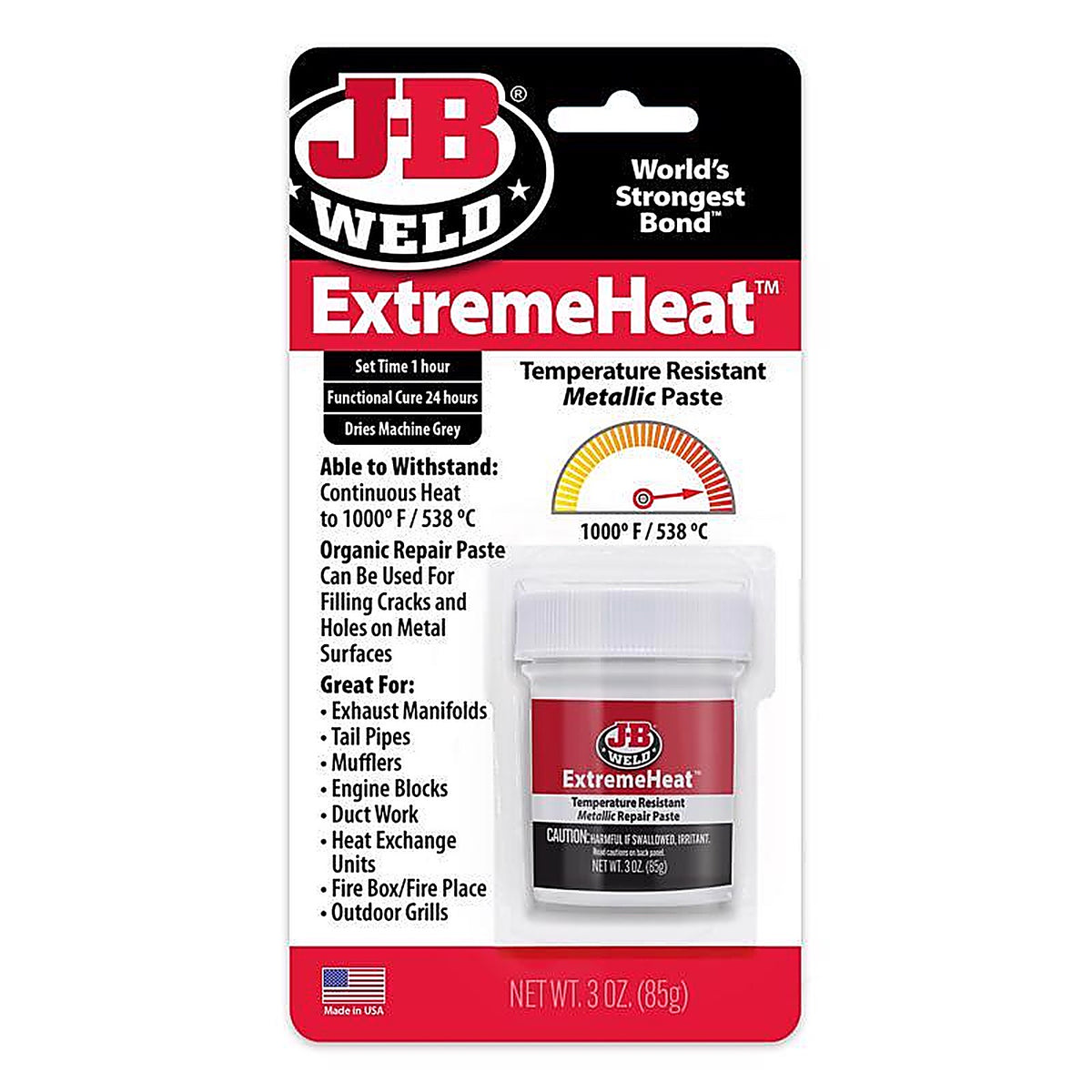 J-B Weld 37901 ExtremeHeat High Strength Automotive Adhesive Paste 3 oz.