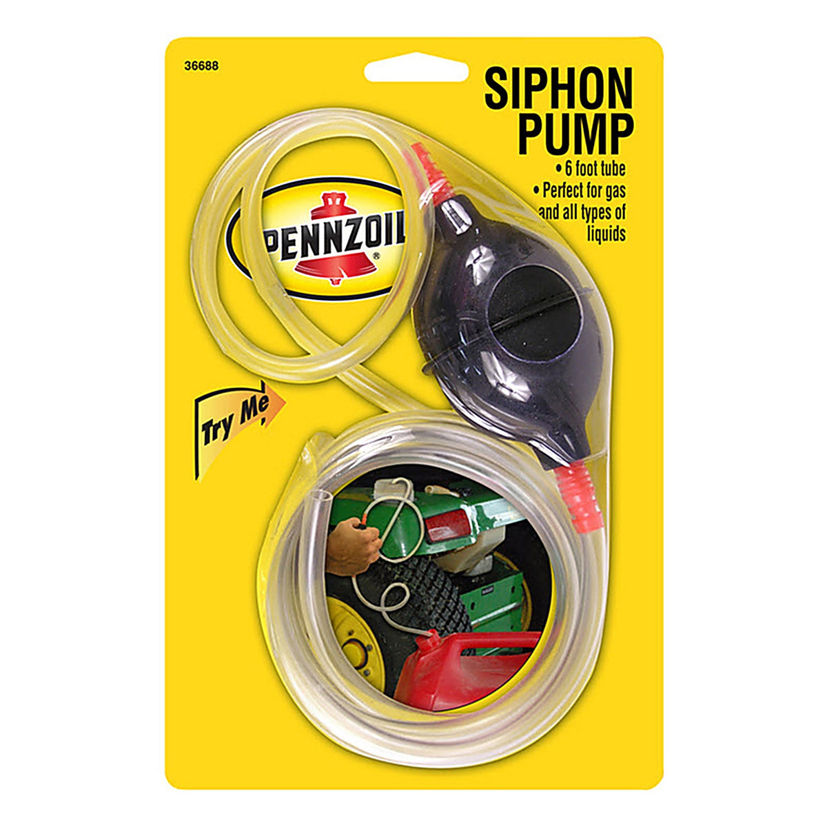 Pennzoil 36688 Hand Operated Plastic 72 in. Siphon Pump