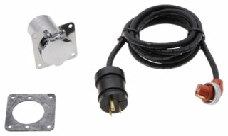 ZeroStart 860-6005 Power Cord, 120V 15A, 6' (1.8m), Weatherproof with chrome plated, 4 hole square flange receptacle