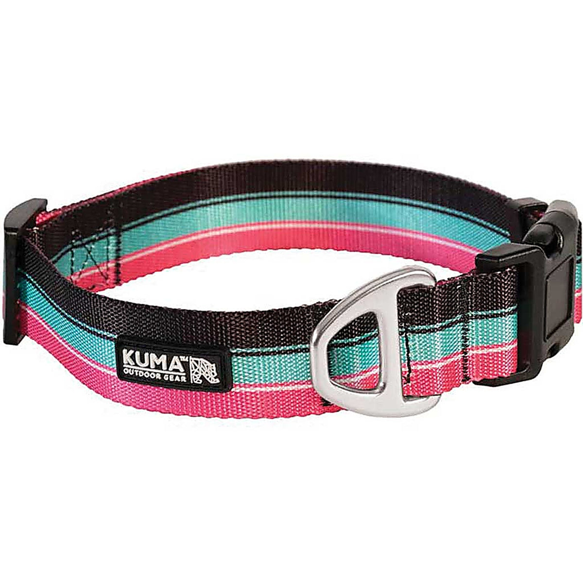 Kuma Outdoor Gear - 867-KM-BTCL-VC-L - Backtrack Dog Collar - Large - 20-26in - Vice - Black/Pink/Teal