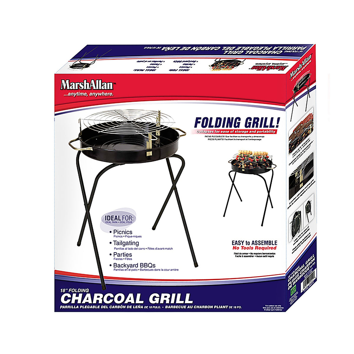 Marsh Allen 717HH Fold-A-Matic Charcoal Grill Black