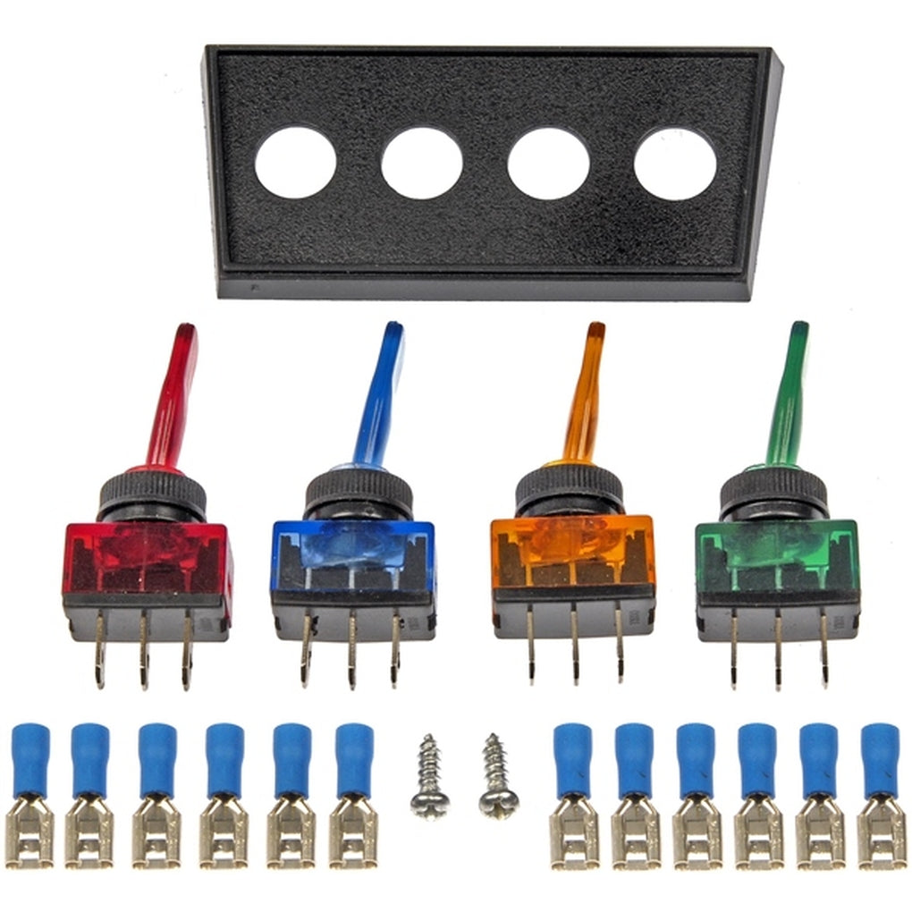 Dorman 86922 Lever Multiple Toggle Kit 4 Switches Red, Blue, Amber And Green