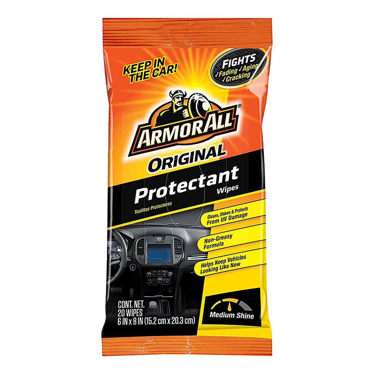 Armor All 18241 Original Plastic/Rubber/Vinyl Protectant Wipes 20 count