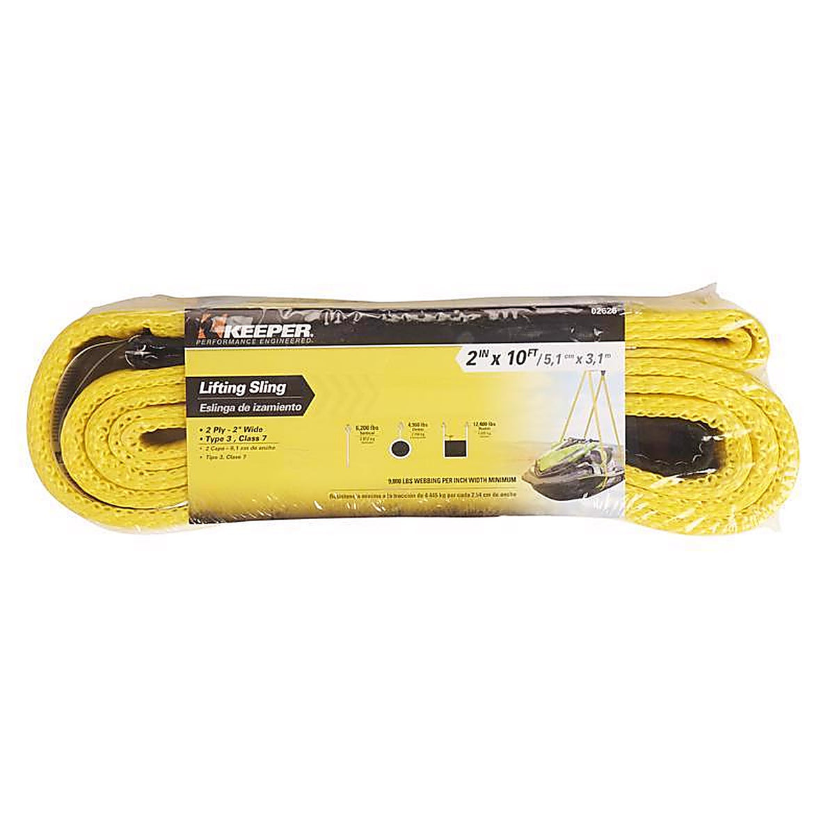 Keeper 2626 10 ft. L Yellow Lifting Sling 6200 lb. 1/Pack