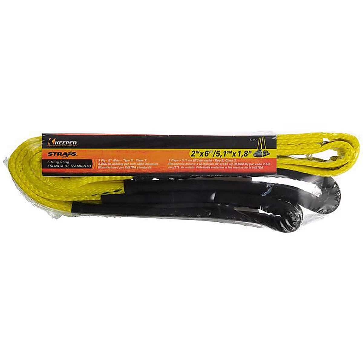 Keeper 2612 2 in. W x 6 ft. L Yellow Lifting Sling 6200 lb. 1/Pack