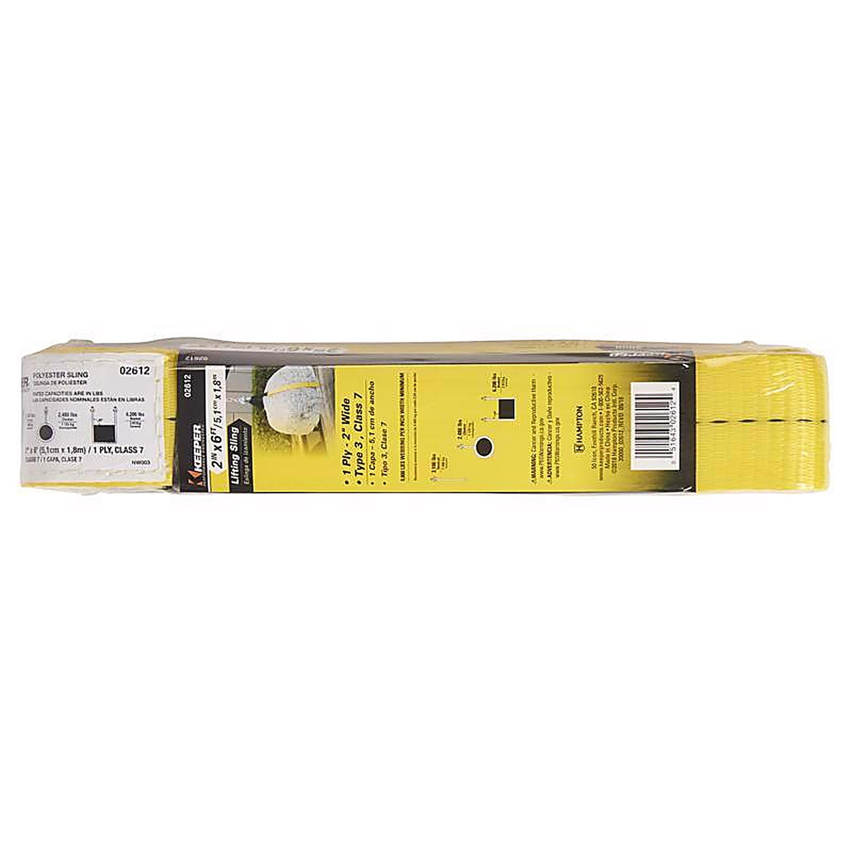 Keeper 2612 2 in. W x 6 ft. L Yellow Lifting Sling 6200 lb. 1/Pack