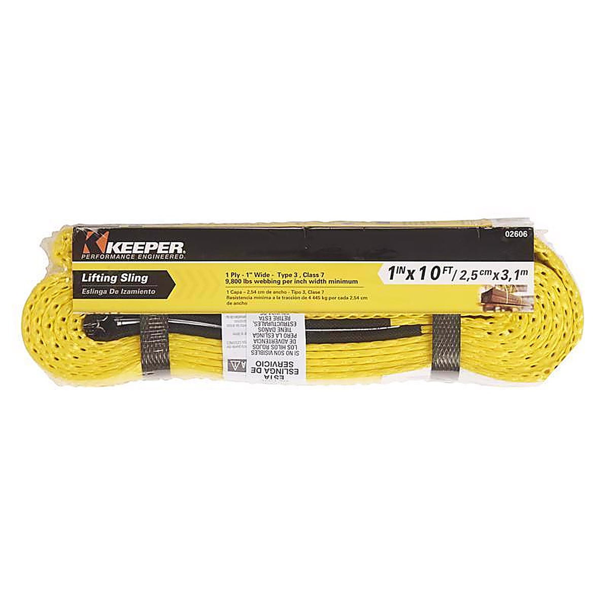 Keeper 2606 10 ft. L Yellow Lifting Sling 3200 lb. 1/Pack