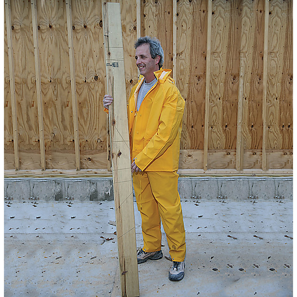 Boulder Creek 61314CM Yellow PVC-Coated Rayon Three Piece Rain Suit