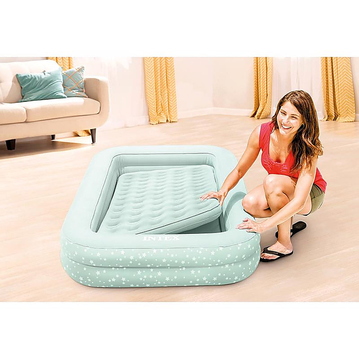Intex 66810EP Kidz Travel Air Mattress Twin Pump Included