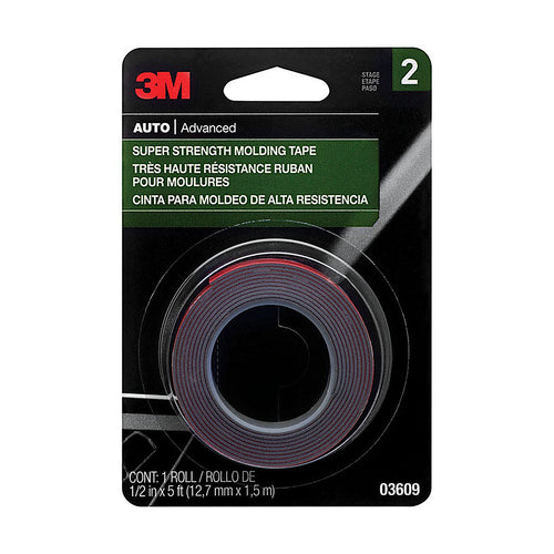 3M 03609NA Double Sided 1/2 in. W x 5 ft. L Molding Tape Black/Red