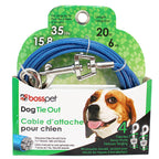 Boss Pet Q232000099 PDQ Blue / Silver Vinyl Coated Cable Dog Tie Out Medium