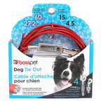 Boss Pet Q3515SPG99 PDQ Red Tie-Out with Spring Vinyl Coated Cable Dog Tie Out Large