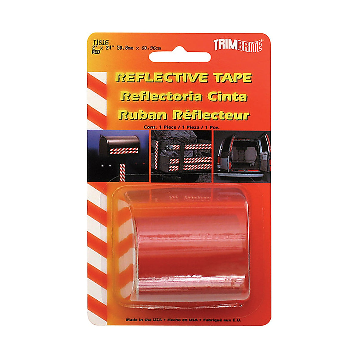 Trim Brite T1816 24 in. W x 2 in. L Red Reflective Tape 1/Pack