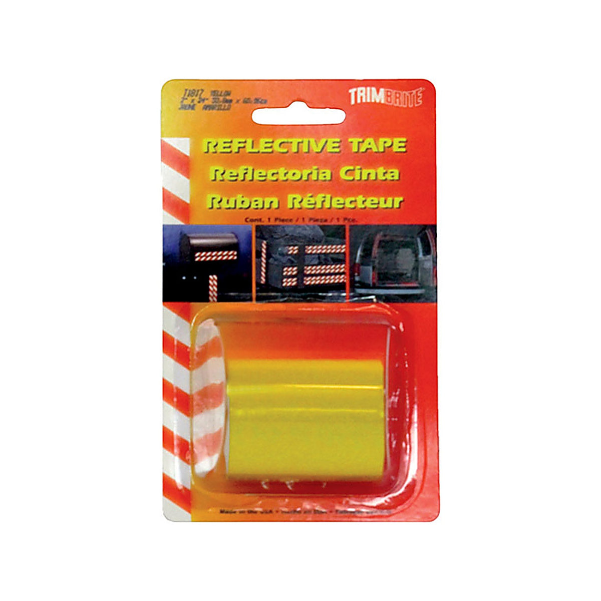 Trim Brite T1817 24 in. W x 2 in. L Yellow Reflective Tape 1/Pack