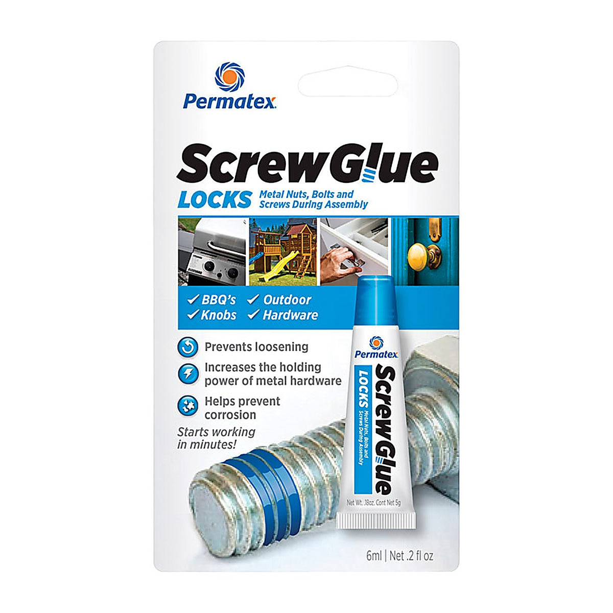 Permatex 28206 Screw Glue Medium Strength Adhesive 0.2 oz.