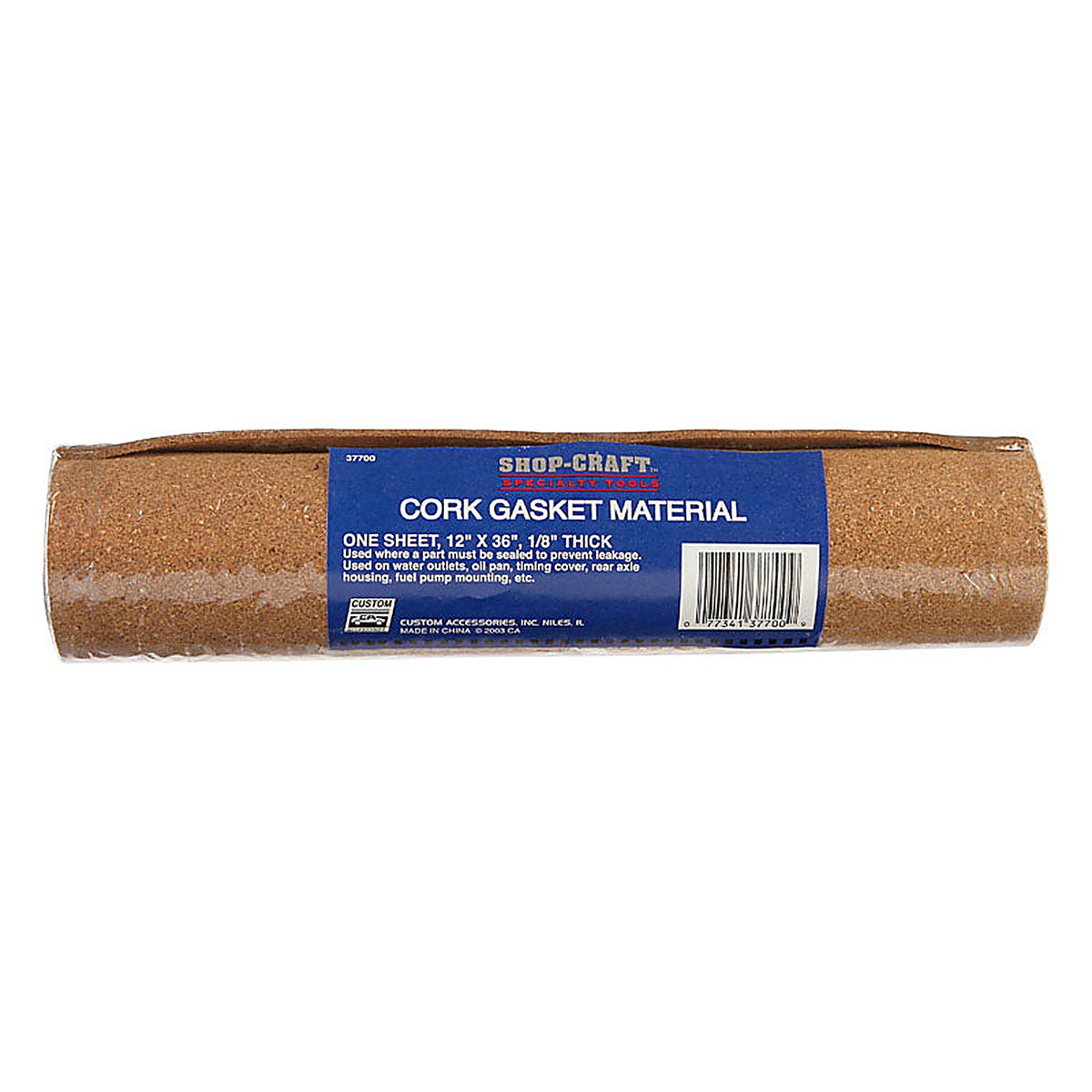 Custom Accessories 37700 Shop Craft Type-1 Gasket Material 12" x 36" x 1/8" 1/Pack