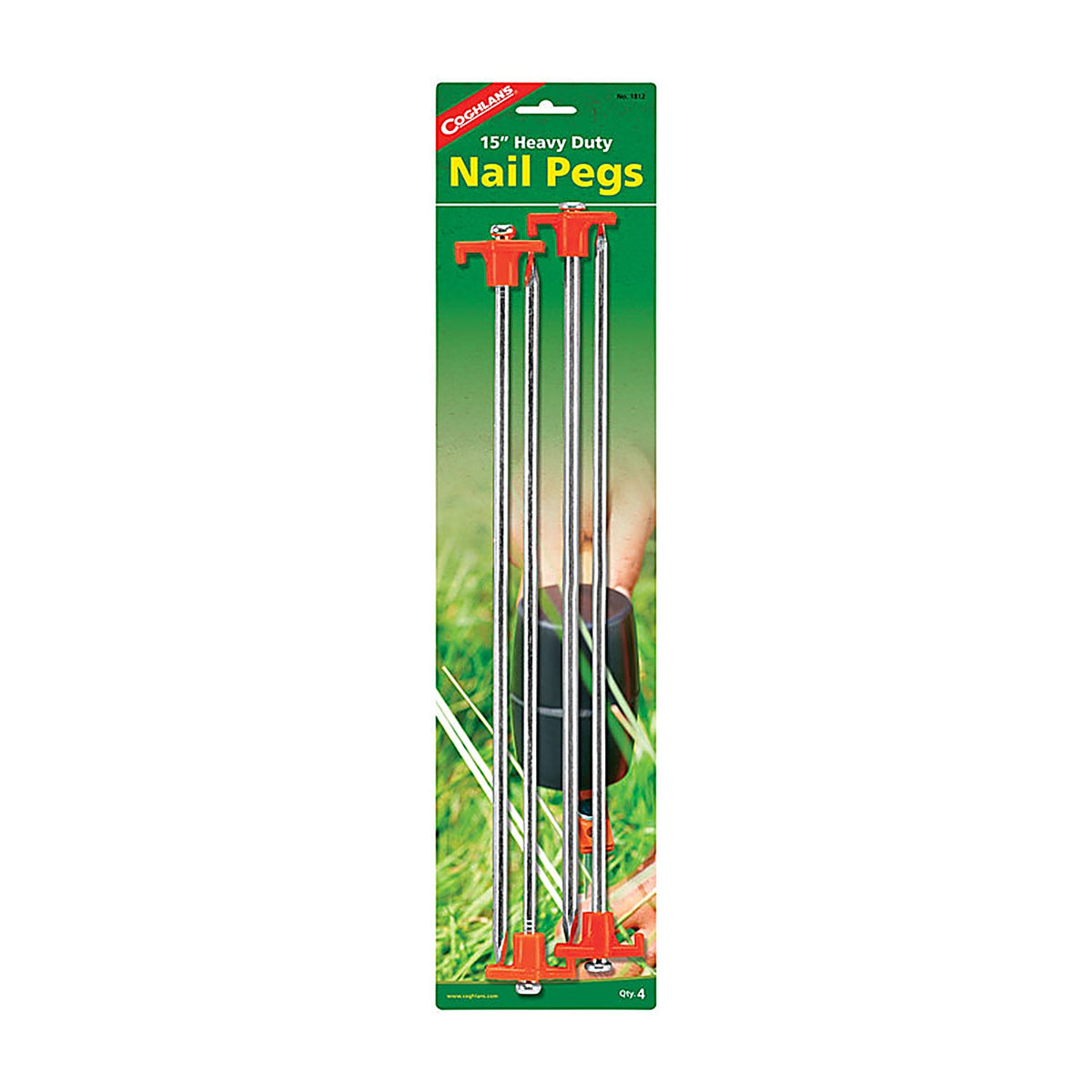 Coghlans 1812 Orange Nail Pegs 15 in. H x 5.330 in. W x 15 in. L 4/Pack