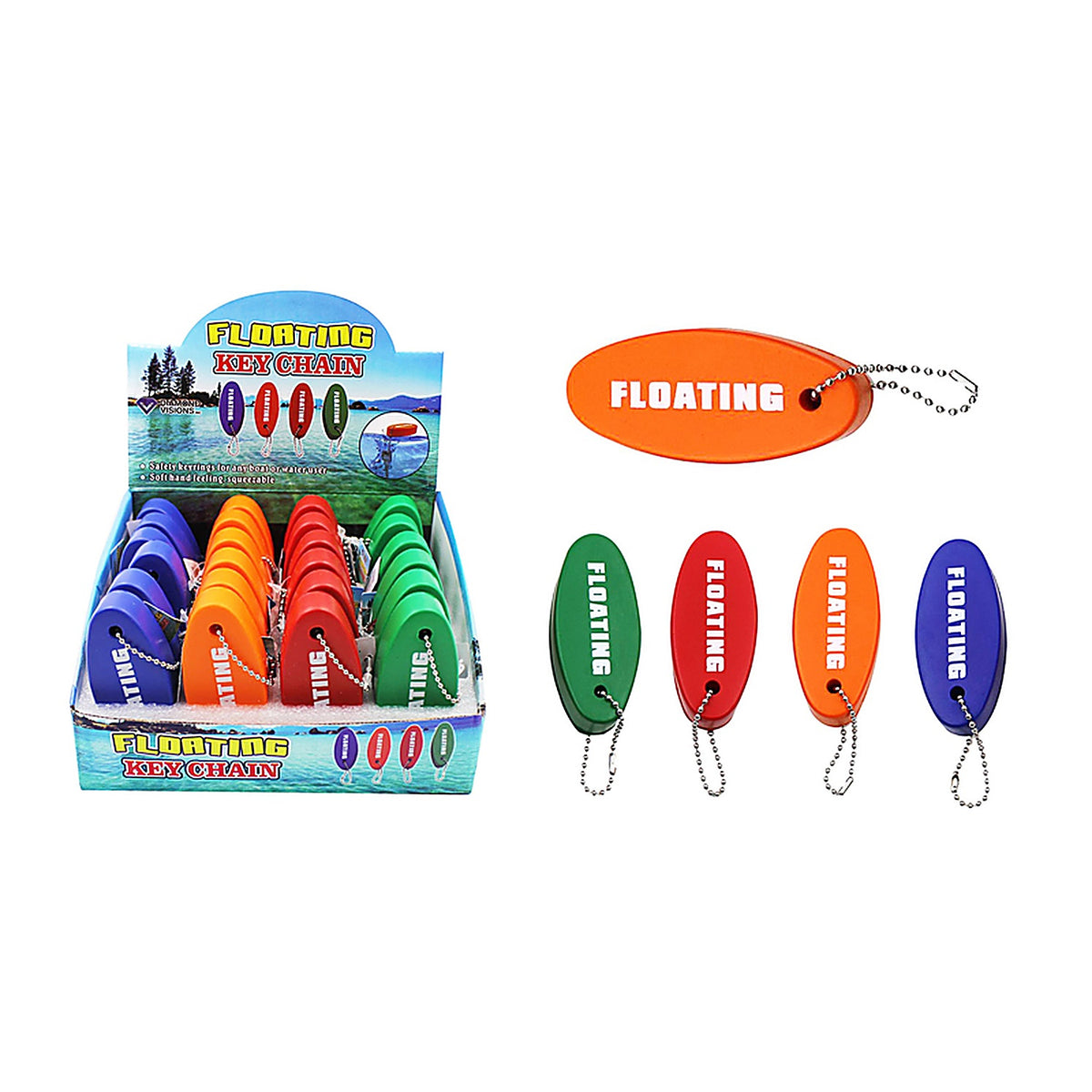 Diamond Visions 01-1732 Foam/Metal Assorted Floating Key Chain