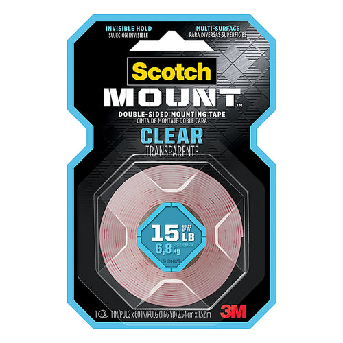 3M 410H Scotch-Mount Double Sided 1 in. W x 60 in. L Mounting Tape Clear