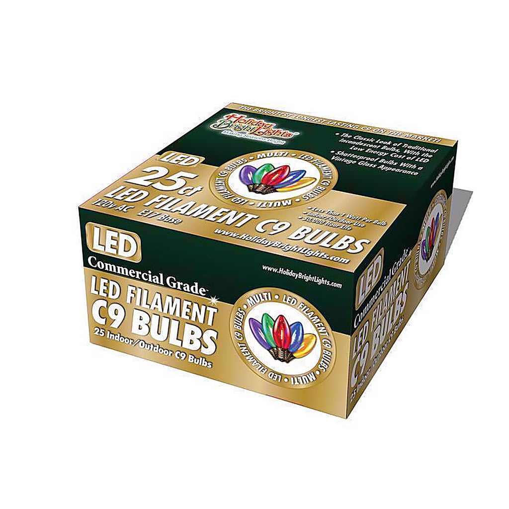 Holiday Bright Lights BU25FLDSC9-TMUA LED C9 Multi-color Replacement Christmas Light Bulbs