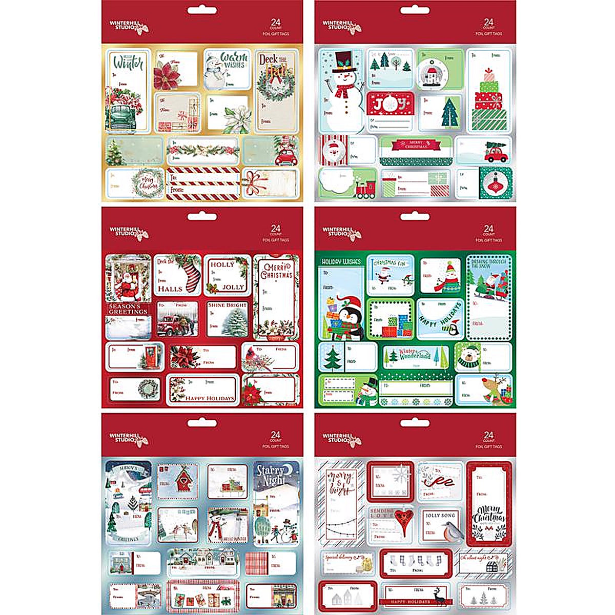 Paper Images CTGF24ACD Assorted Christmas Peel and Stick Gift Tags