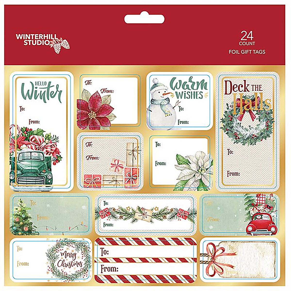 Paper Images CTGF24ACD Assorted Christmas Peel and Stick Gift Tags