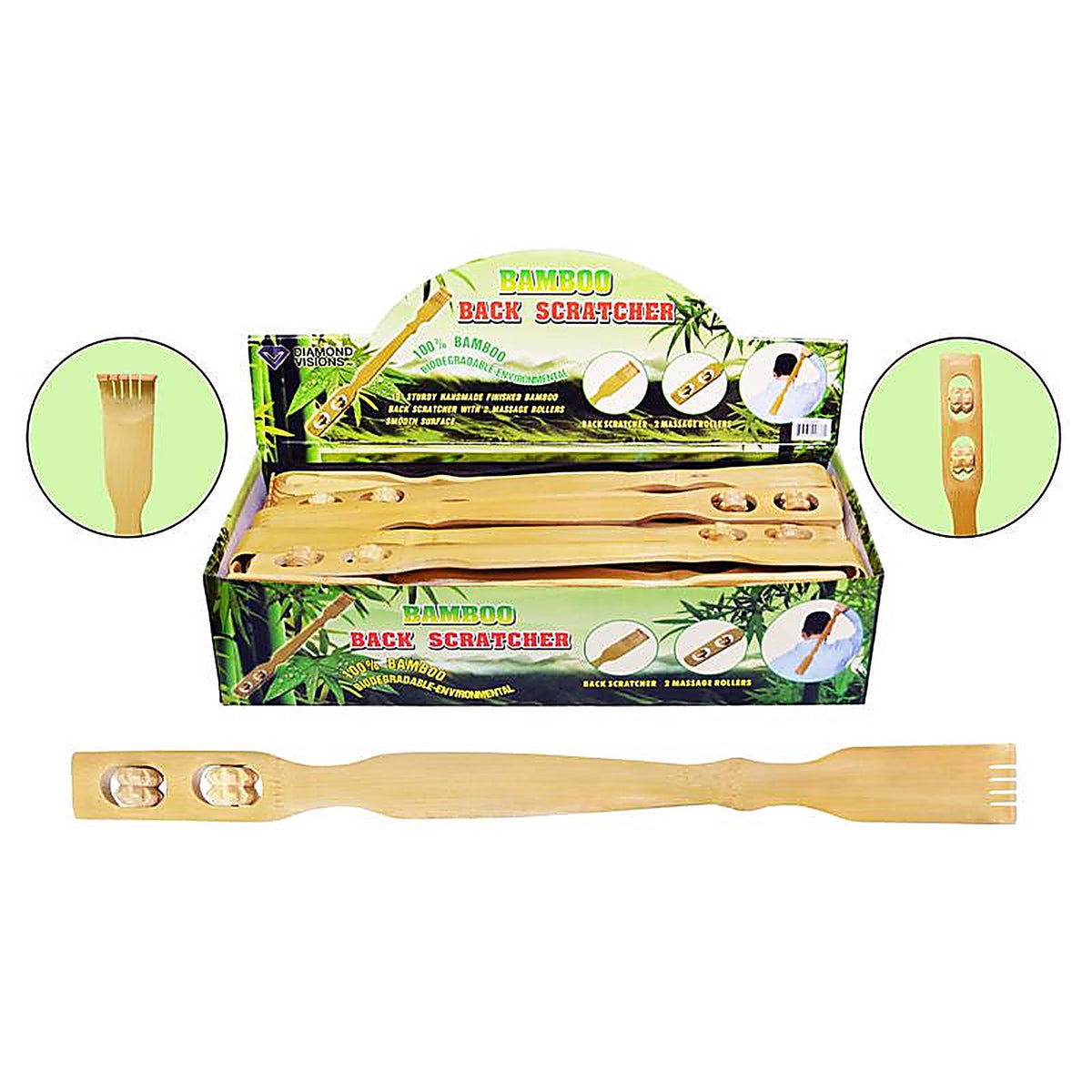 Diamond Visions 22-0638 Massager Back Scatcher Bamboo 1/Pack