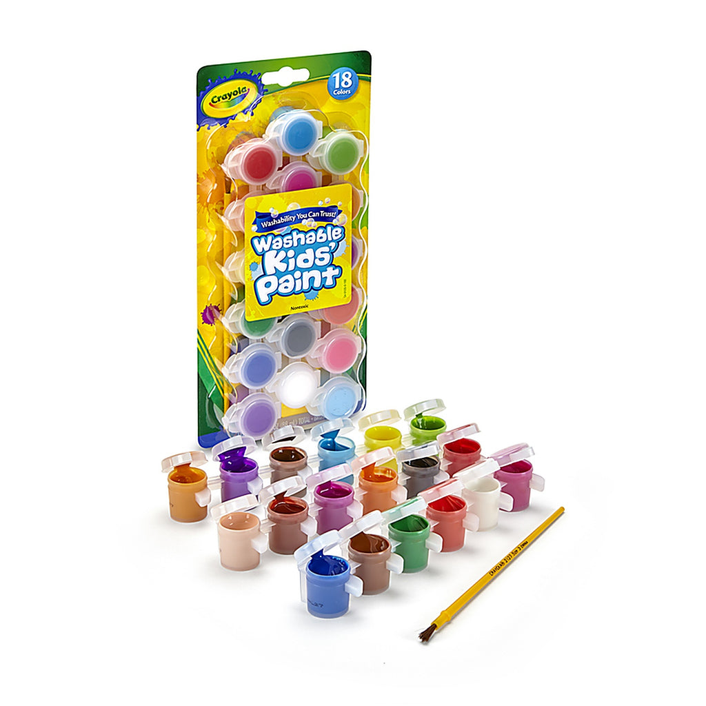 Crayola 54-0125 Kids Washable Paint Set Multicolored 18/pc.