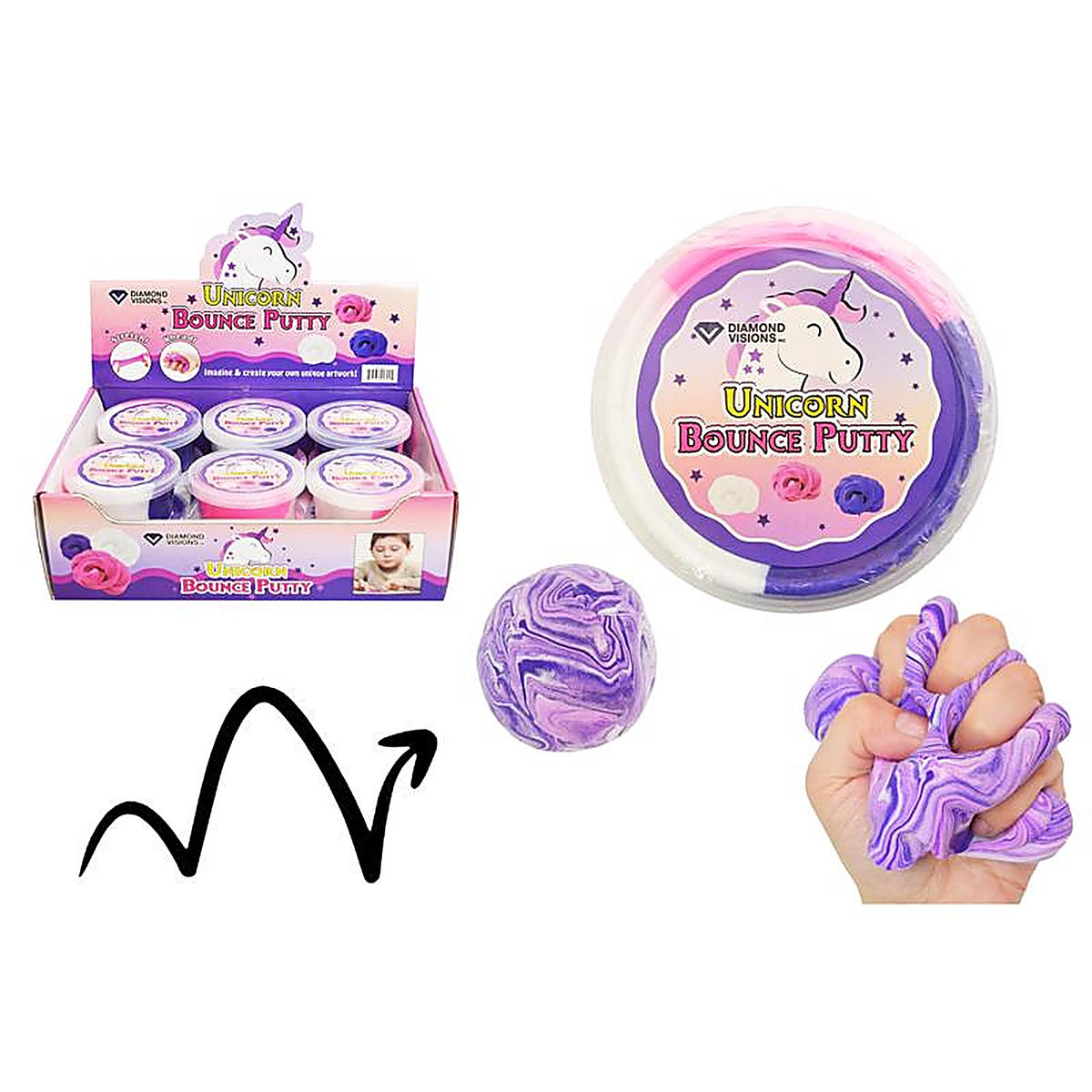 Diamond Visions TM-2694 Unicorn Bounce Putty 1/Pack